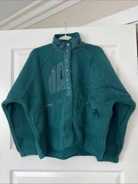 Dark Green Fleece Snap-Up Jacket